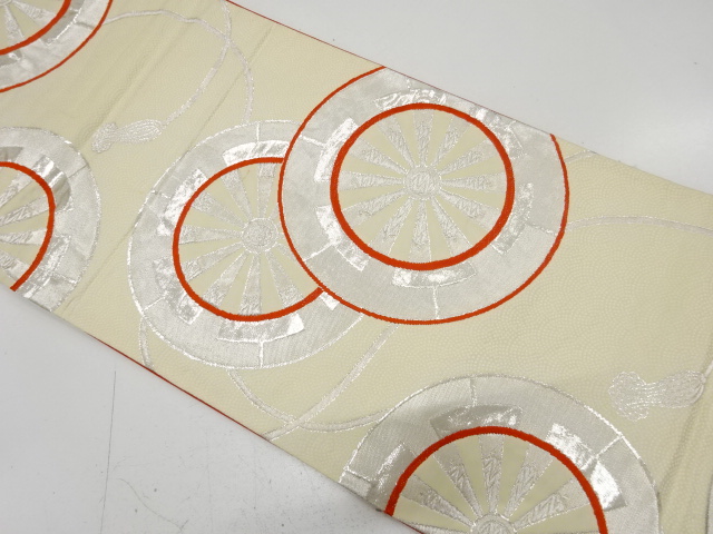 JAPANESE KIMONO / ANTIQUE FUKURO OBI / SILK / WOVEN GENJIGURUMA